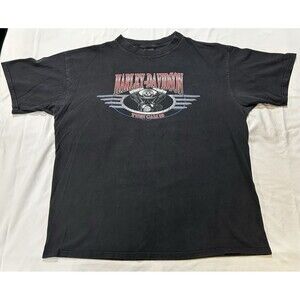 Harley Davidson Mens T-Shirt 2XL Vintage 90s Powertrain Tour Black Twin Cam H1